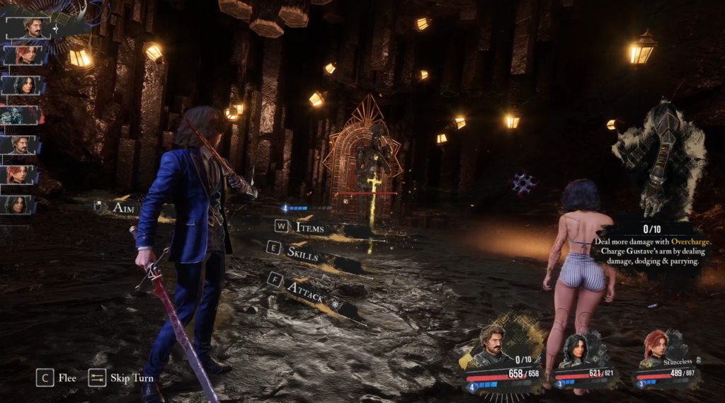 Clair Obscur combat menu