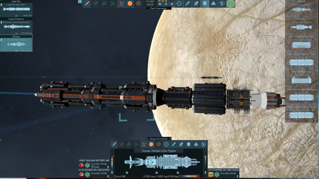 Large Space Ship in combat